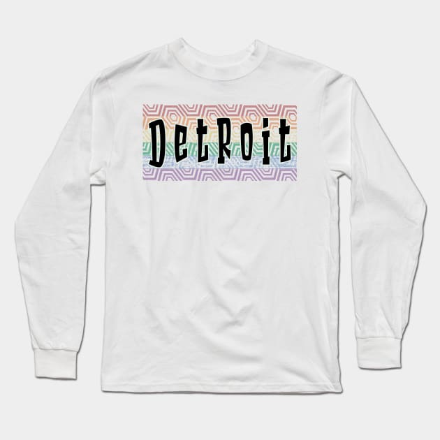 LGBTQ PATTERN AMERICA DETROIT Long Sleeve T-Shirt by Zodiac BeMac